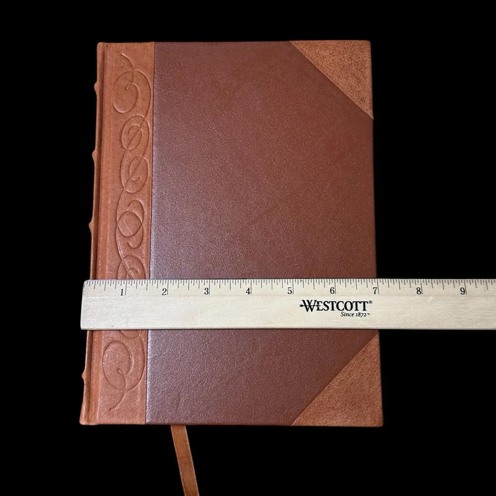 ArtWorks International Brown Leather Lined Journal Gold Gilt Edge Ribbon